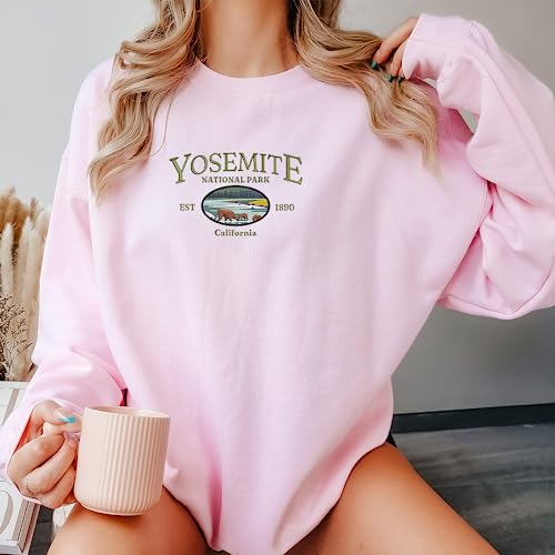 Embroidered Yosemite National Park California Sweatshirt, Tee Gift, Hoodie Embroidery, Travelling Vibe Gift, Present for Her2