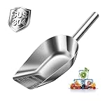 Metal Ice-Scoop Freezer-Machine Bucket - 304 stainless steel food grade material | 8 Oz capacidad | With precise measurement scale lines