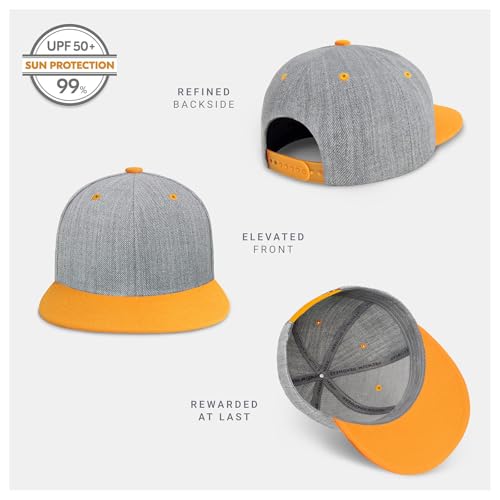 Image of CHOK.LIDS Classic Snapback Flat Bill Hat Blank Adjustable Baseball Cap | Structured high crown, flat visor, blank front for customization, adjustable snap closure, trendy everyday style