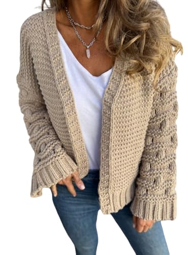Chunky Cardigan Sweaters for Women Oversized Long Sleeve Knit Outerwear Casual Open Front Warm Fashion Sweaters Coat2