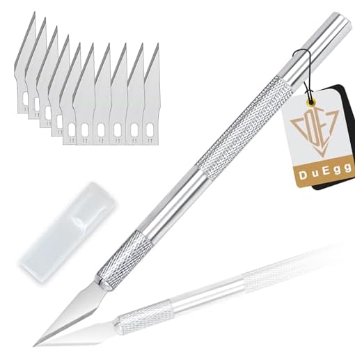 DuEgg Bisturi Manualidades 11 Piezas, Bisturi Quirurgico con 10 Cuchillas, Corte de Precisión Bisturí, Adecuado para Arte en Papel, Grabado, Escultura, Cuero Cutter Precision