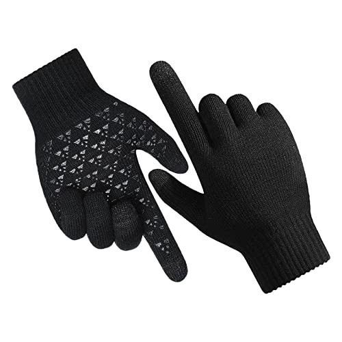 Weichuangxin Winter Gloves For Men Women, Touch Screen Texting Warm Gloves Black Knit Gloves Warm Stretchy Gloves For Cospaly Costume Cold Weather… #TOP1