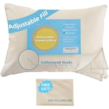 Organic Cotton Pillow - 20x26 Standard Pillow, Polyester Fill, Plush, Adult Pillow, Machine Washable, Adjustable Layers