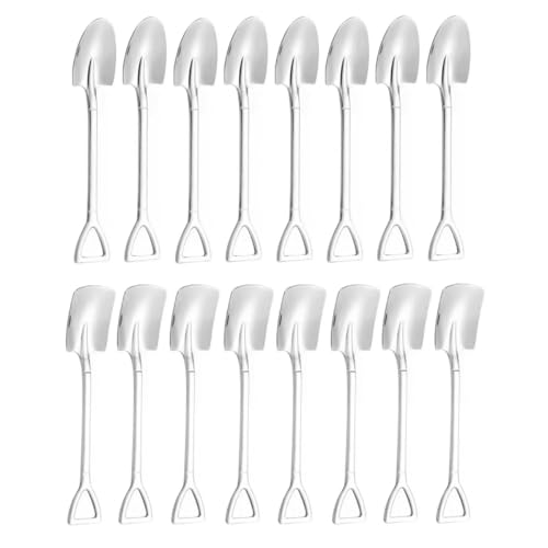 Namvo Stainless Steel Spade Spoon - Creative Shovel-shaped Net Red Spoon for Watermelon, Milk Tea, Coffee, Sugar, Ice Cream, Desserts