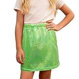 Generisch Glänzendes Mädchen-Partykleid mit Paillettenrock für Festliche Anlässe Tanzvergnügen (Green, 8-9 Years)