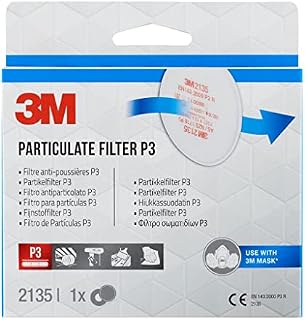 3M Particulate Filter  Fine Dust Filter with P3 Protection Level for 3M Respirator Masks  1 Pair of P3 Filters with Innovative Filter Technology 2135PRO1,White