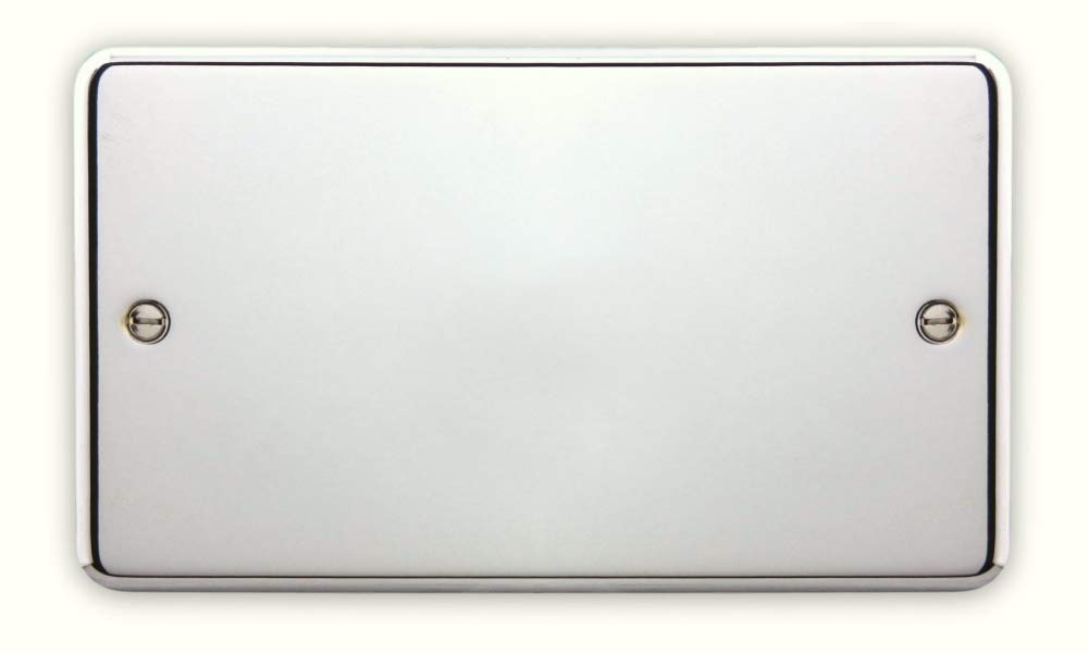 Deta 1901CH Blank Plate Polished Chrome - 2 Gang