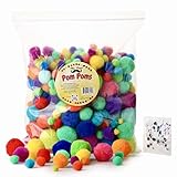 Mr. Pen- Pom Poms Assorted Sizes, 360 Vibrant Colors Pom Poms with 50 Googly Eyes, Pompoms for Crafts, Pom Poms Arts and Crafts, Puff Balls for Crafts, Colored Pom Pom Balls, Fuzzy Balls for Crafts