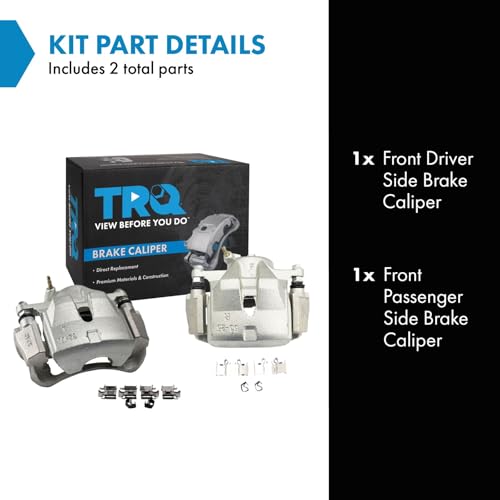 Image of TRQ Front Brake Caliper Set Zinc Coated Brackets Hardware Compatible with 2010-2012 Lexus HS250h 2008-2015 Scion xB 2012-2017 Toyota Prius V 2011-2018 Toyota RAV4