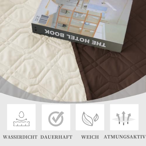 Amarrirose wasserdichte Hundedecke - Robuste Hundematte,75 * 175cm Outdoor hundematte maschinenwaschbar,Wendedecke hundedecke für unterwegs,Hunde & Katzen geeignet Schokolade + Beige