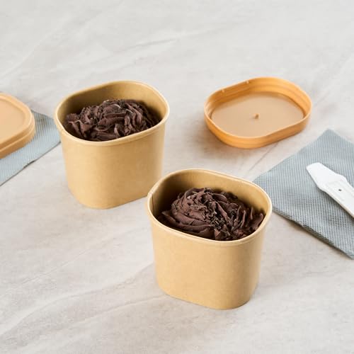 Image of Coppetta 5 Ounce Dessert Cups, 200 Greaseproof Ice Cream Cups - Lids Sold Separately, For Hot And Cold Foods, Kraft Paper Yogurt Bowls, Disposable,For Sundaes, Mousse Or Puddings - Restaurantware