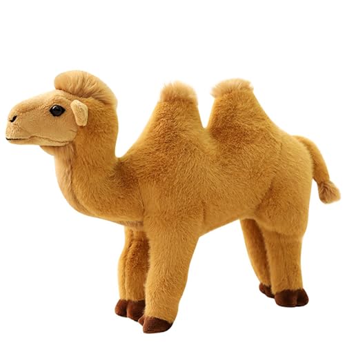 Animal en peluche de chameau réaliste de 12 pouces doudou beige à deux bosses