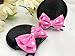 Black Velvet Round Hair Clips with Pink Polka Dot Bow for Cosplay, Fashion Hair Accessories, Theme Park Costume Headpiece Set (2 Pcs.): M23 (MN 2 Bows)