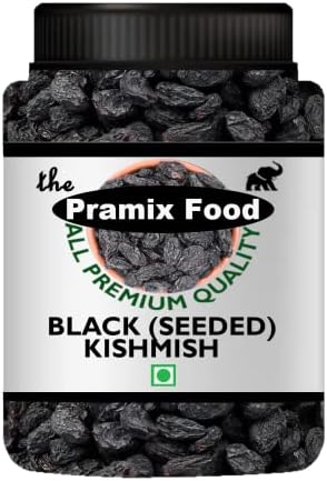 Pramix Black Raisins Seedless, Dried Kishmish Without Seeds, Dry Grapes| Kali Kismis Dry Fruits | Kali Darakh Raisins 800gm