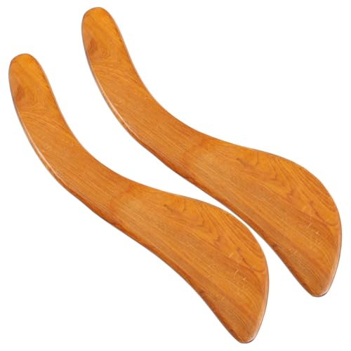 Beavorty 2pcs S-Shaped Scraping Massaging Board Gua Sha Scraping Board Wood Scraping Plate Scrapping Board Wood Scraping Board Massage Tool Wood Massage Board Massage Scraping Board