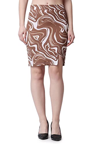 Image of POPWINGS Casual Printed Pencil Slit Skirt for Women || Summer Skirt for Women || Concert Slit Short Skit for Women