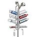 mDesign Metal Wire Bathroom Tub & Shower Caddy, Hanging Storage Organizer - Built-in Hooks and 8 Shelves for Bathroom Shower Stall, Tub - Open Center Design for Hand Held Shower Heads - Matte Black