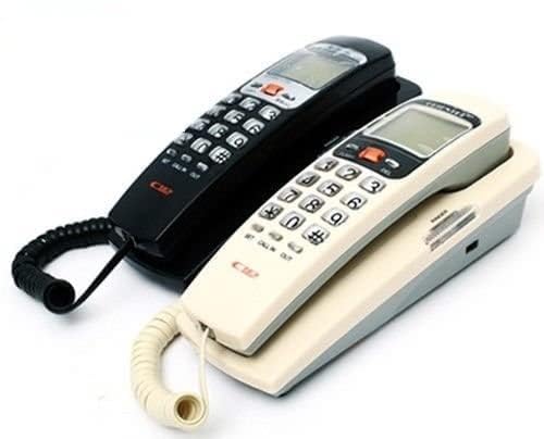 Image of Slim Landline Caller ID Phone for Home - Wall Mountable Wired Telephone with Built-in LCD Screen - Professional Desktop Corded Phone with Memory Function (1 Pcs) (Black)