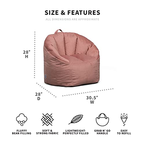 Big Joe Milano Bean Bag Chair, Desert Rose Plush, 2.5Ft #TOP2
