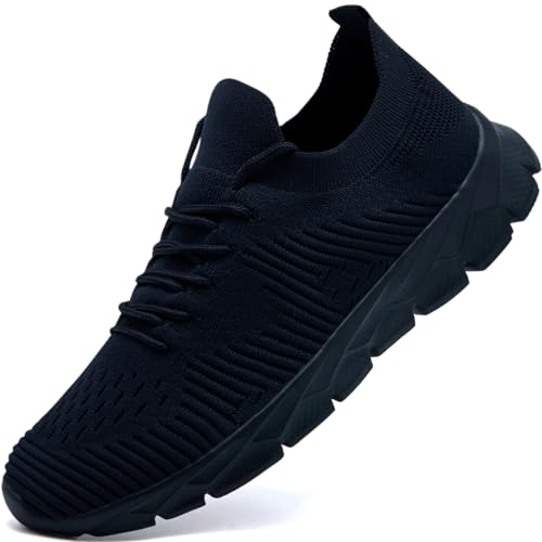 VLHGCG Mens Running Shoes Fashion Sneakers Slip on Breathable Tennis Gym Sports Workout Walking Shoes Lightweight,Blue,Size 10