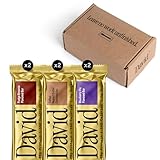 David High Protein Bars - 0g of Sugar, Low Carb, Gluten Free - 28g of Protein, 150 Calories - Variety 6 Pack (2x Blueberry Pie, 2x Fudge Brownie, 2x Salted Peanut Butter)