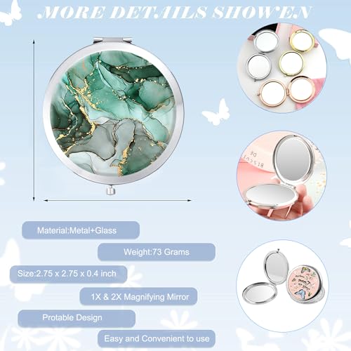 Espejo compacto redondo para maquillaje, portátil y plegable miniatura 3