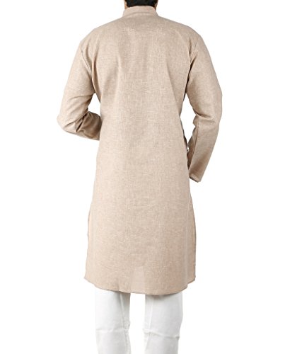 Kurta Palace Khadi conjunto marrón XL holgado sin rigidez 3
