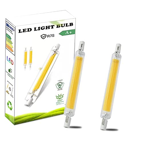 R7S LED 78mm Dimmbar Hightlight Glühbirnen, R7S LED 10W Double Ended COB Leuchtmittel Warmweiß 3000K, 1000LM, 360 ° Strahlbeleuchtung, geeignet für Flure & Wandleuchten, 2 Stücke Cover
