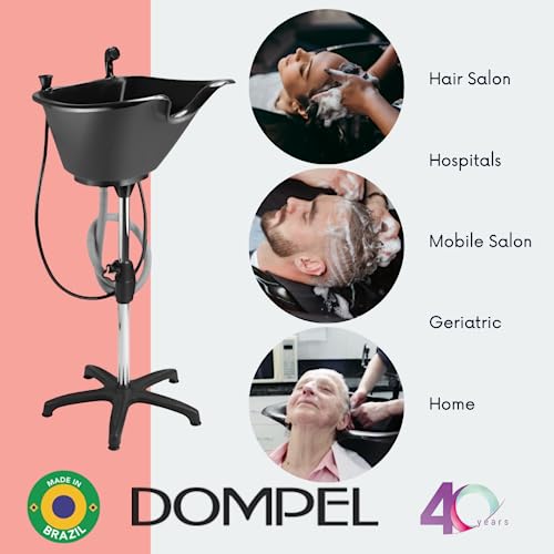 Dompel Bundle Wash Unit With Headrest And Set Of 4 Hair Brushes | Portable Shampoo Sink | Includes Drain Hose, Faucet With Hose | Comfortable And Functional Hair Washing Experience #TOP6