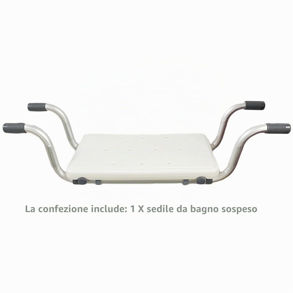 Sedile da bagno per vasca da bagno - Sedia da doccia sospesa per anziani, disabili e portatori di handicap, ausilio per il bagno resistente, supporta fino a 113 kg, 84 cm di lunghezza x 23 cm