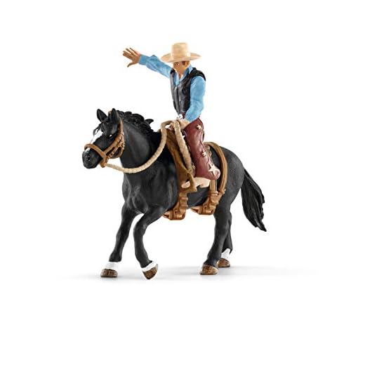Schleich Saddle bronc riding with cowboy