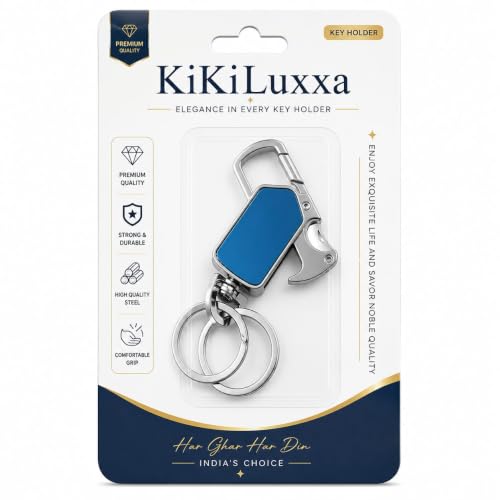 Image of KiKiluxxa Multifunction Spinner Keychain with Dual Key Rings for Outdoor Carabiner Portable Keychain For Bike & Car -Multi Spinner