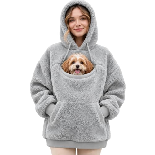 Dog Pouch Hoodie for Women Cat Dog Carrier Hoodie with Pet Pouch Sweatshirt - image 1