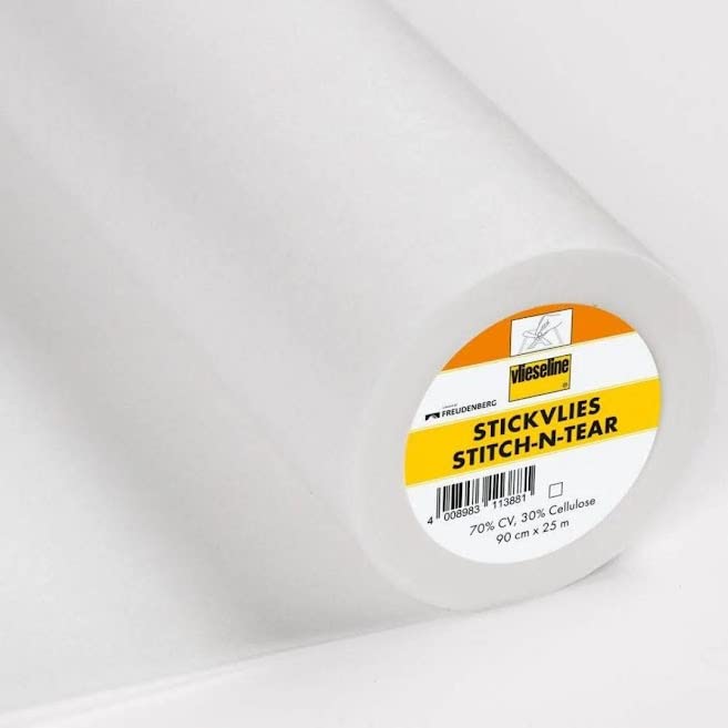 Plush Addict Stitch N Tear Embroidery Stabilizer for Sewing, Backing, Applique, Crafts & Accessories - White - 1 Metre