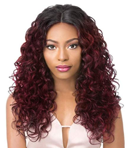 Lace Front Wig Red Wig Anime Coaplay Wig Deep Wave Glueless Heat Resistant Fiber Synthetic Hair Wigs for Black Women