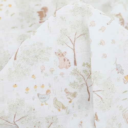 Image of Little Unicorn Muslin Swaddle Blanket for Newborns & Infants | Soft & Breathable Fabric | Set of 3 Baby Blankets for Swaddling, Nursing, Shower Gifts (Woodland Friends)