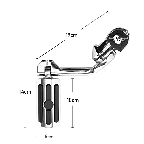 Hlmt Highway Pegs Motorcycle Long Foot Pegs Foot Rest (Chrome) Compatible With Harley Road King Street Glide Honda Suzuki Kawasaki Yamaha Engine Guard Footpegs #TOP1