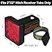 CZC AUTO Red Lens Trailer Hitch Cover with 12 LED Brake Light Fit 2