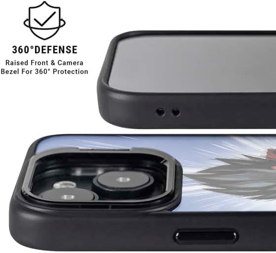 Skinit Kickstand Phone Case Compatible with iPhone 14 Plus - Officially Licensed Dragon Ball Z Goku Kamehameha Blast Design