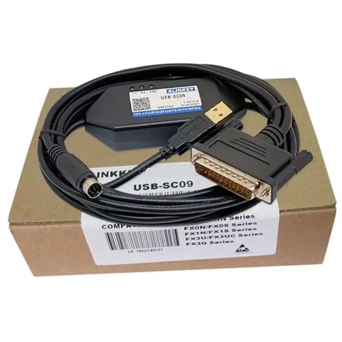 Image of CSCPEXCZ USB-SC09 Programming Adapter Cable DB25 MD8 for FX and A Series CH340 FT232(Industrial Grade)