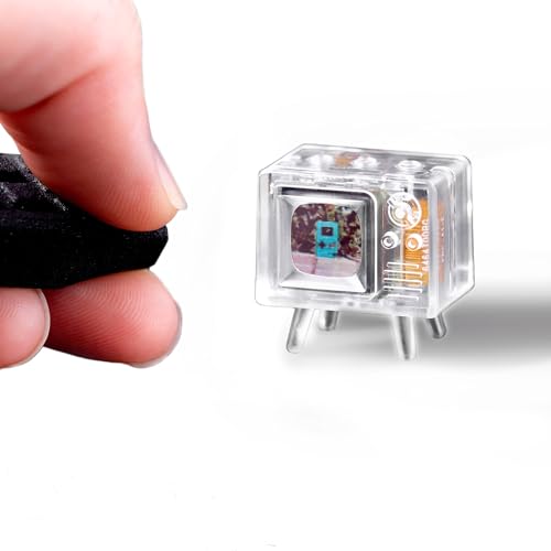 Image of TinyCircuits TinyTV Mini - Ultra-Mini Classic TV, Preloaded & Uploadable Videos, USB-C Rechargeable, 0.6″ OLED Display (Clear)