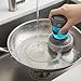 Stainless Steel & Hybrid Cookware Scrub & Polisher with Soap-Dispensing Handle, Dual-Layer DuoPad & Drydock Tray. Refillable, Ergonomic, Safe for All Hybrid and Stainless Steel cookware.