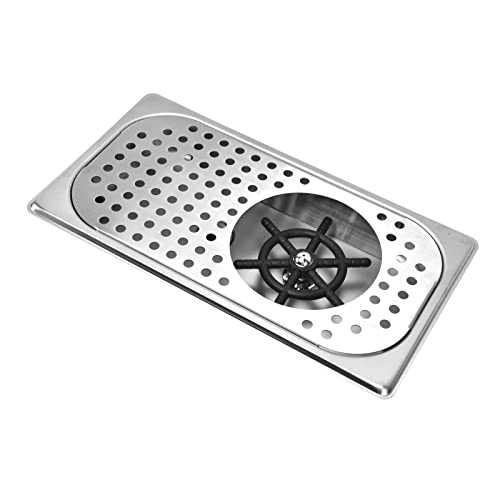 Enjuagador de Jarra, Limpiador Automático de Vasos de Vidrio con Drenaje Y Bandeja de Goteo, Enjuagador de Vidrio para Fregadero de Cocina de Acero Inoxidable G1/2 para el Hogar, Hotel,(Primario) Cover