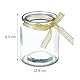 Relaxdays Windlicht, 12er Set, aus Glas, innen & außen, H x D: 9,5 x 8 cm, Teelichthalter mit Schleife, transparent/Gold