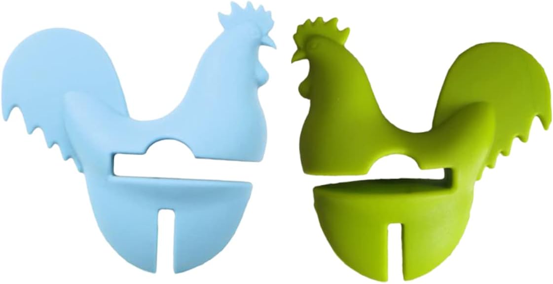 2pcs Silicone Pot Side Clips Chick Shape and Non-slip Cooking Utensil Holder Heat-resistant Pot Overflow Stopper for Kitchen Use Random Color