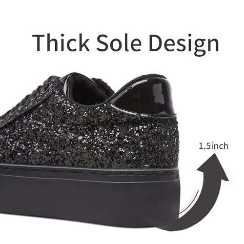 Jeekopeg Glitter Platform Sneakers Women Casual Sequin Sparkly Shoes Bling Thick Sole Walking Shoes Shiny Sequin Wedding Sneakers for Lady4