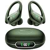 occiam Bluetooth Headphones Wireless Earbuds 90H Playback Sport Ear Buds with LED Display Charging Case in Ear Sweatproof Running Earphones with Earhook for Workout iOS Android Cellphone,Green