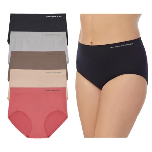 Image of Jones New York Underwear for Women Modern Brief Full Coverage Seamless Stretch Comfort Panties - 5 Pack Multipack