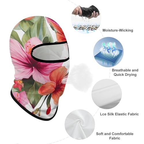 Balaclava con Estampado Flor de Hawaí para Hombres y Mujeres, Protección Solar Transpirable, Máscara Integral para Senderismo, Ciclismo, Correr y Conducir miniatura 3