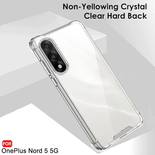 Image of TheGiftKart Crystal Clear Back Cover Case for OnePlus Nord 5 5G | Shock Proof 360 Protection | Hard Clear Back Cover Case for OnePlus Nord 5 5G (PC & TPU, Transparent Bumper)